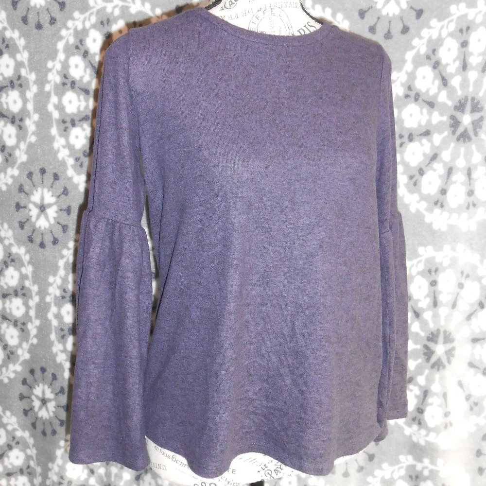 NWT Gibson Petite Purple Bell Sleeve Sweater XXS